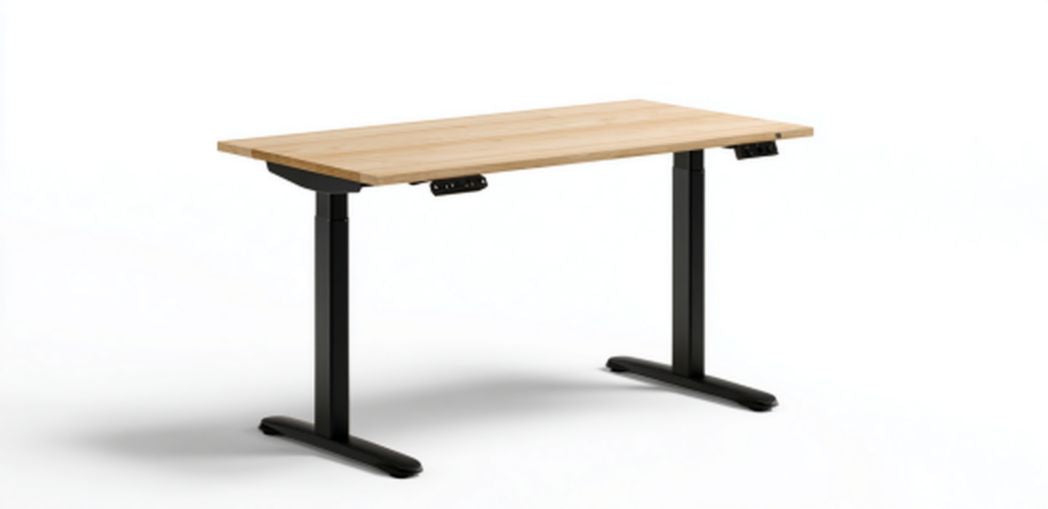 Höhenverstellbarer Schreibtisch aus Holz und Metall für Büro und Homeoffice 150 x 75 x 73