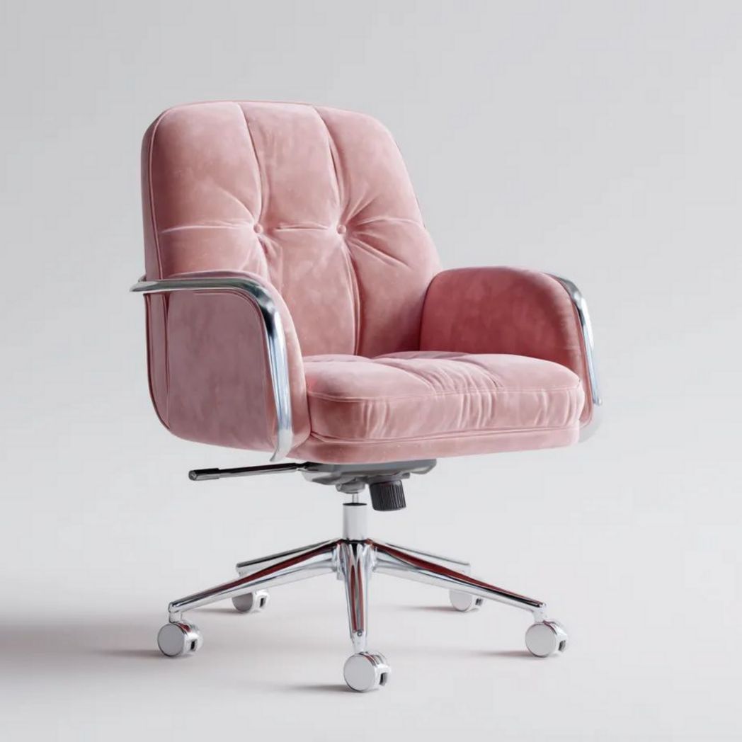 Drehstuhl aus Samt für das Homeoffice mit Armlehnen-80 x 70 x 100