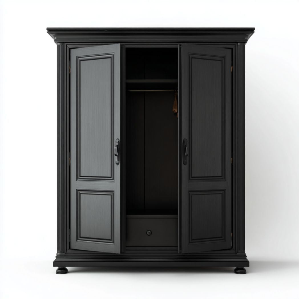 Kleiderschrank aus Holz für Schlafzimmer mit zwei Türen-120 x 60 x 180