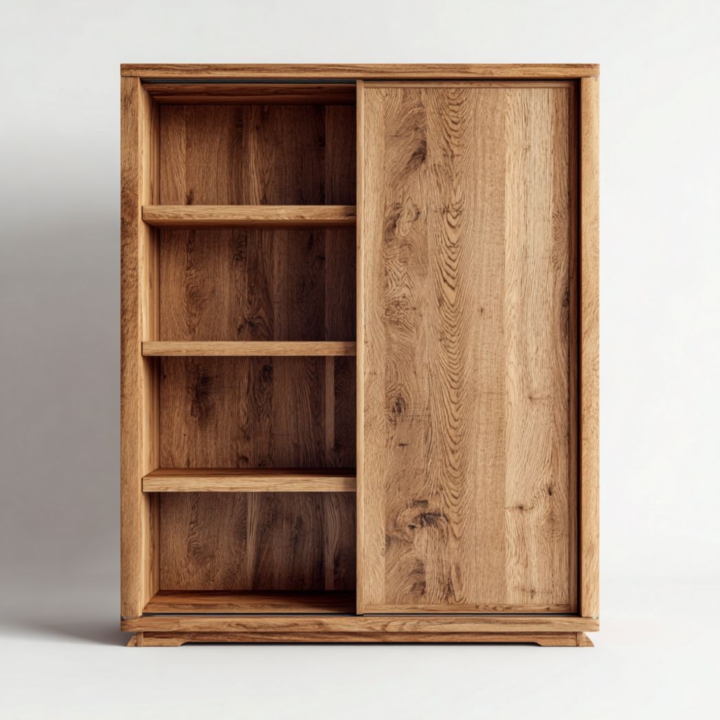 Schrank für Wohnzimmer zur Aufbewahrung aus massivem Holz - 80 x 40 x 120