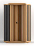 Eckschrank aus Holz für den Wohnbereich mit zwei Türen - 90 x 90 x 200