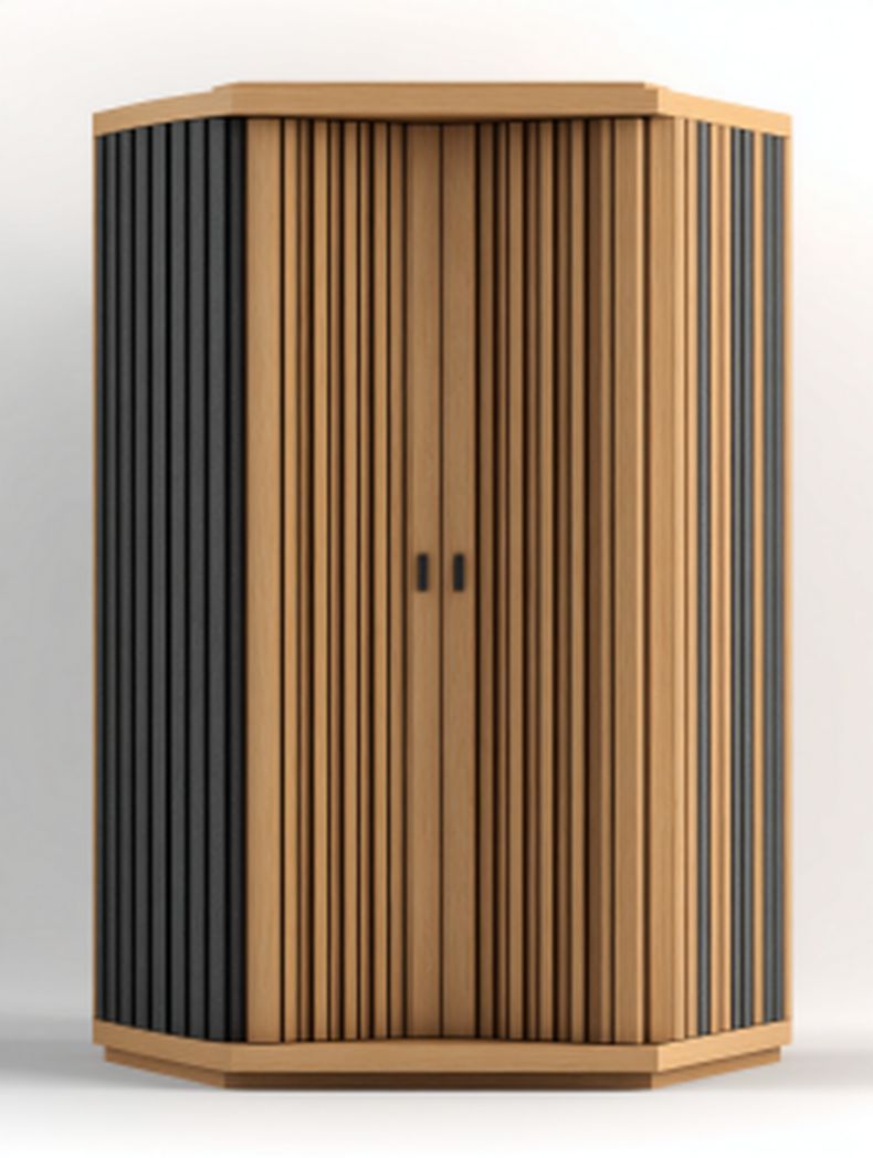 Eckschrank aus Holz für den Wohnbereich mit zwei Türen - 90 x 90 x 200